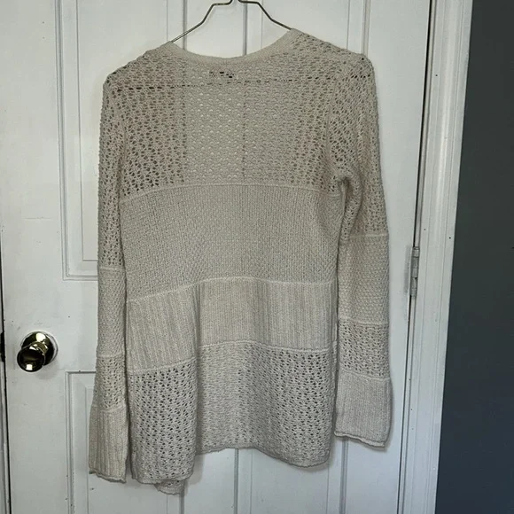 American Eagle Stitched Button Front Cardigan Cream - Picture 2 of 6